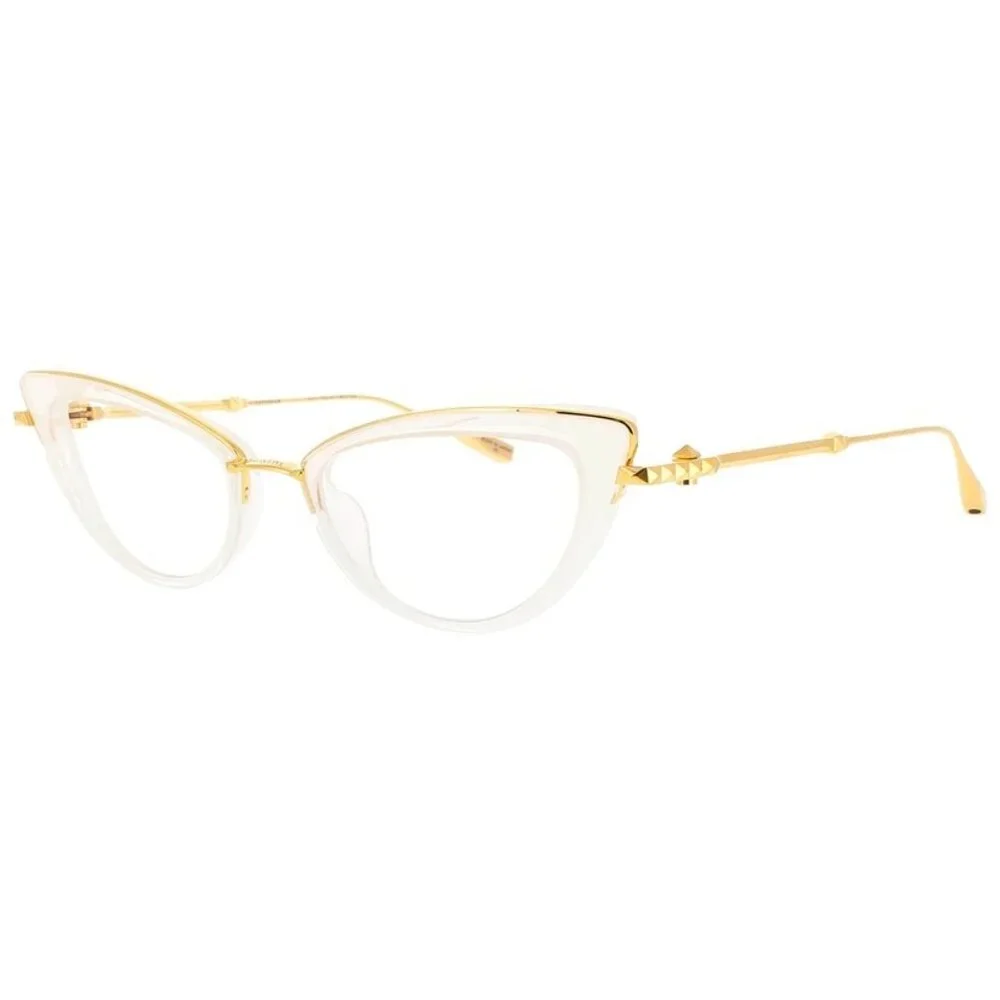 NWT VALENTINO EYEGLASSES CAT EYE WOMEN GOLD/WHITE EYEWEAR